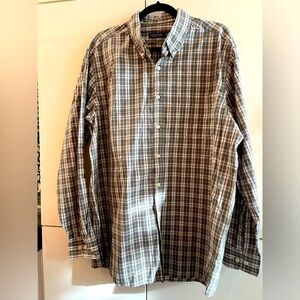 faded glory mens shirt Cotton Long Sleeves Sz L 42-44 checkered shirt